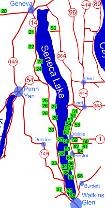 map of Seneca Lake Wine Trail