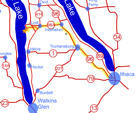 map with hilighted roads from the Southeast