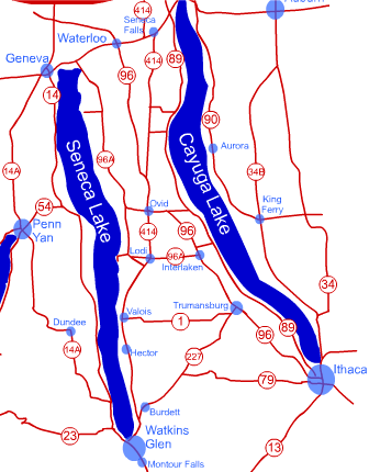 image: Map of the Finger Lakes